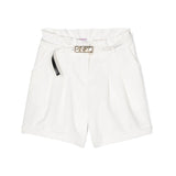 Pinko Kids Short Bianco con Cintura Logata per Bambine 