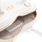 Twinset Kids Borsa Bianca a Tracolla con Logo Florence Kids (dettaglio)