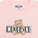Moschino Kids T-Shirt Rosa con Logo Teddy Bear per Neonate