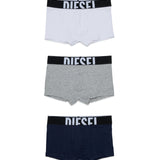 Diesel Kids Boxer Grigio Bianco e Blu con Logo per Bambini