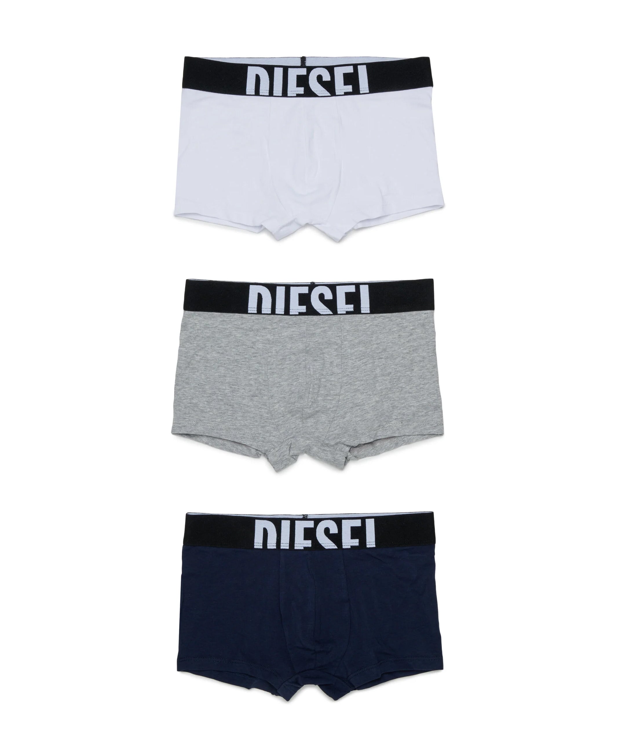 Diesel Kids Boxer Grigio Bianco e Blu con Logo per Bambini