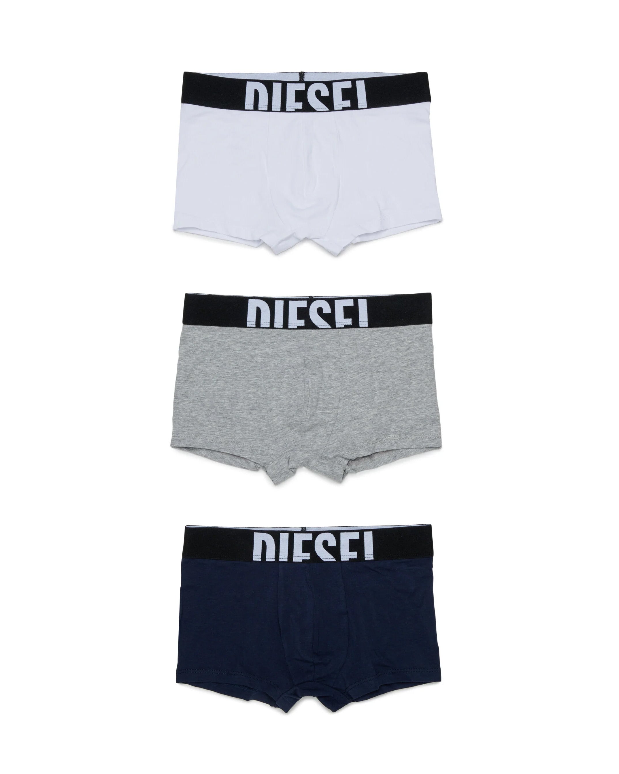 Diesel Kids Boxer Grigio Bianco e Blu con Logo per Bambini