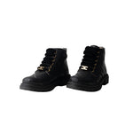 Elisabetta Franchi La Mia Bambina Stivale Nero con Logo All-Over per Neonate