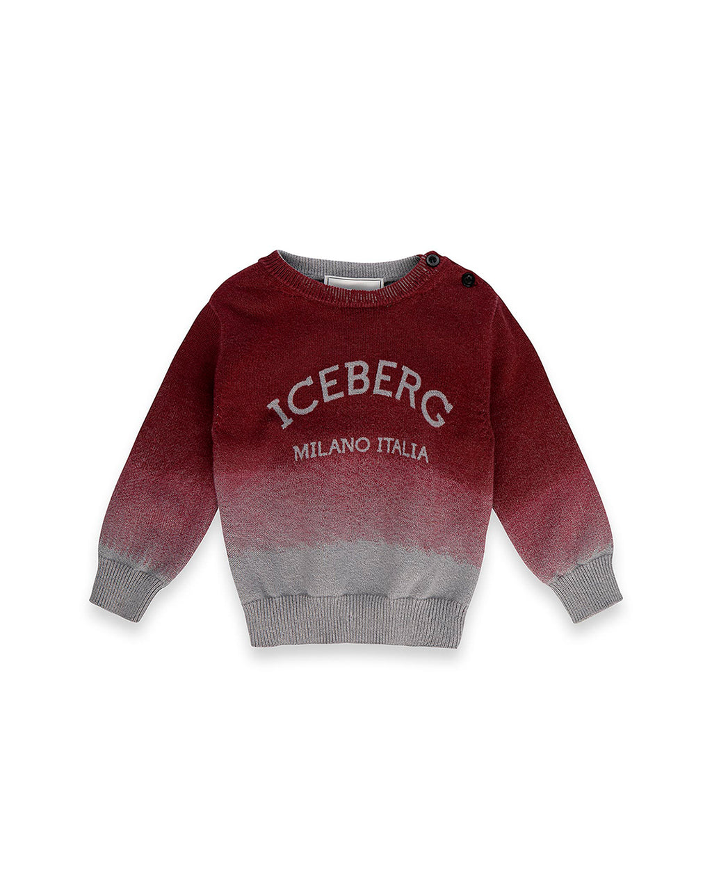 Iceberg Kids Maglioncino Girocollo Melange con Effetto Sbiadito con Logo per Neonati