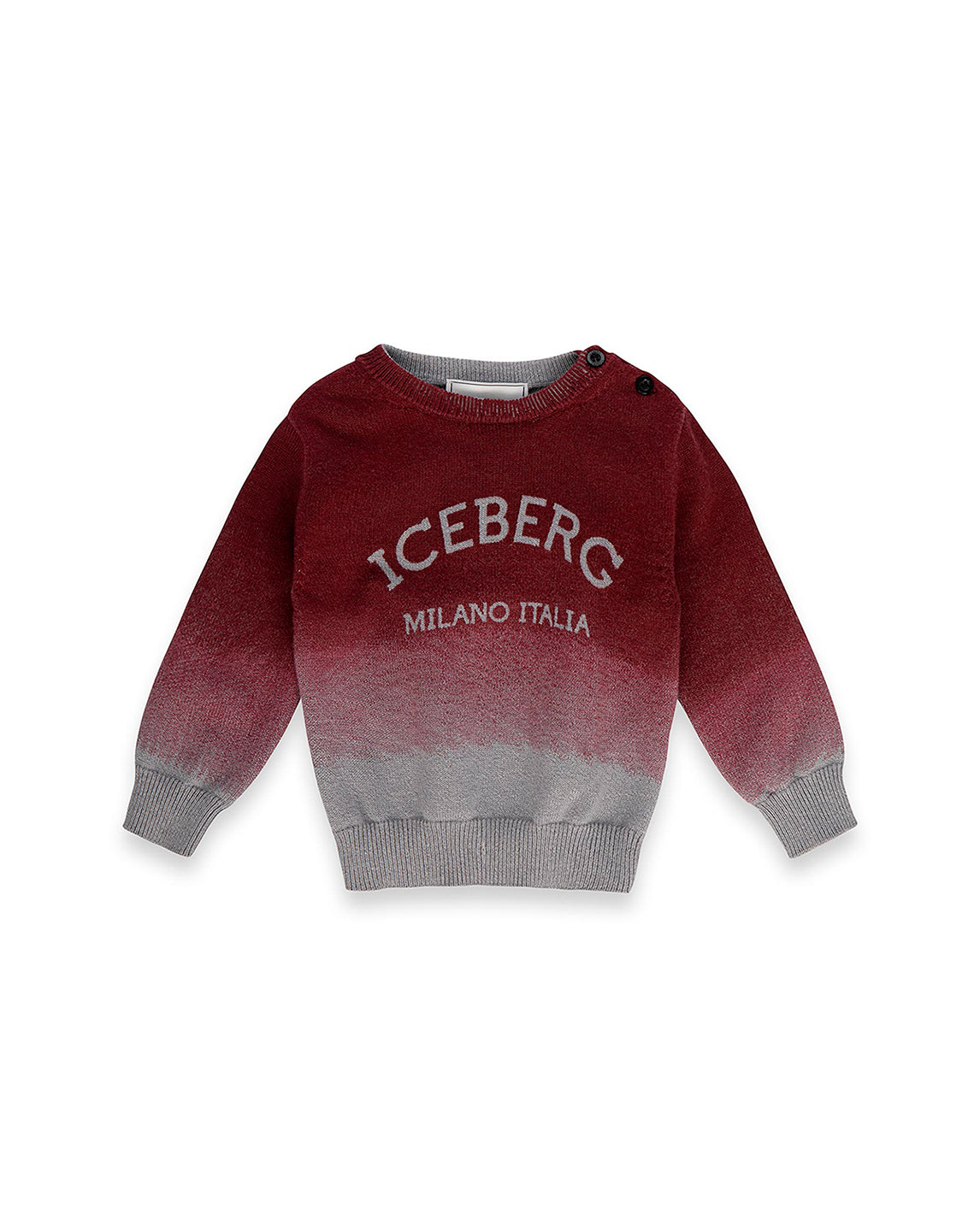 Iceberg Kids Maglioncino Girocollo Melange con Effetto Sbiadito con Logo per Neonati