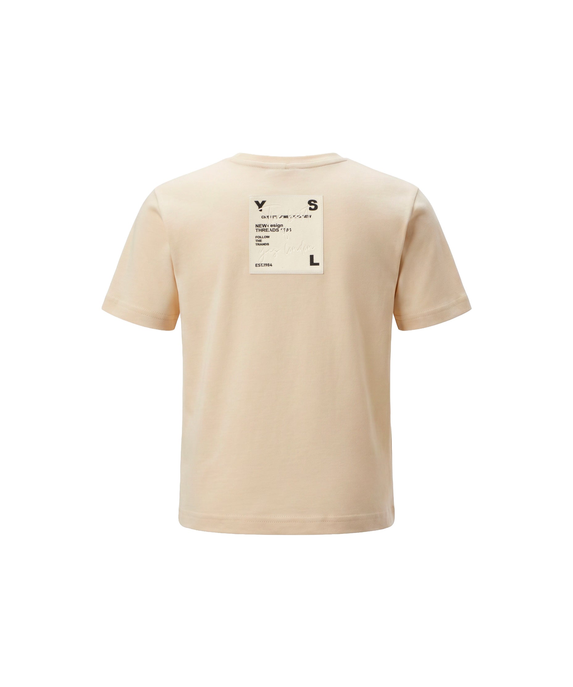 Yes London Kids T-Shirt Beige con Logo sul Retro per Bambini