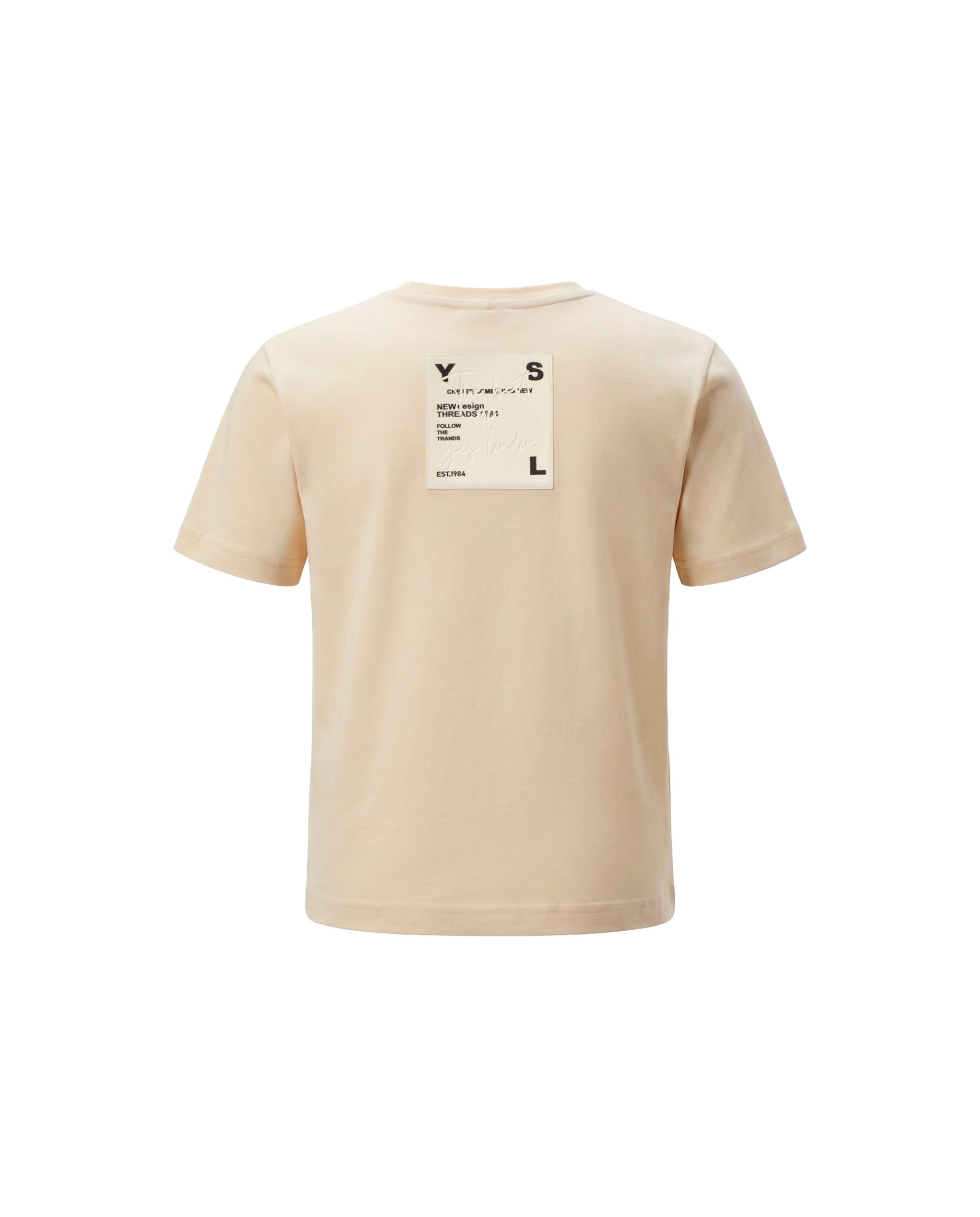 Yes London Kids T-Shirt Beige con Logo sul Retro per Bambini