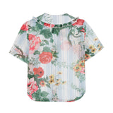 Vivetta Kids Blue Floral Print Shirt for Girls