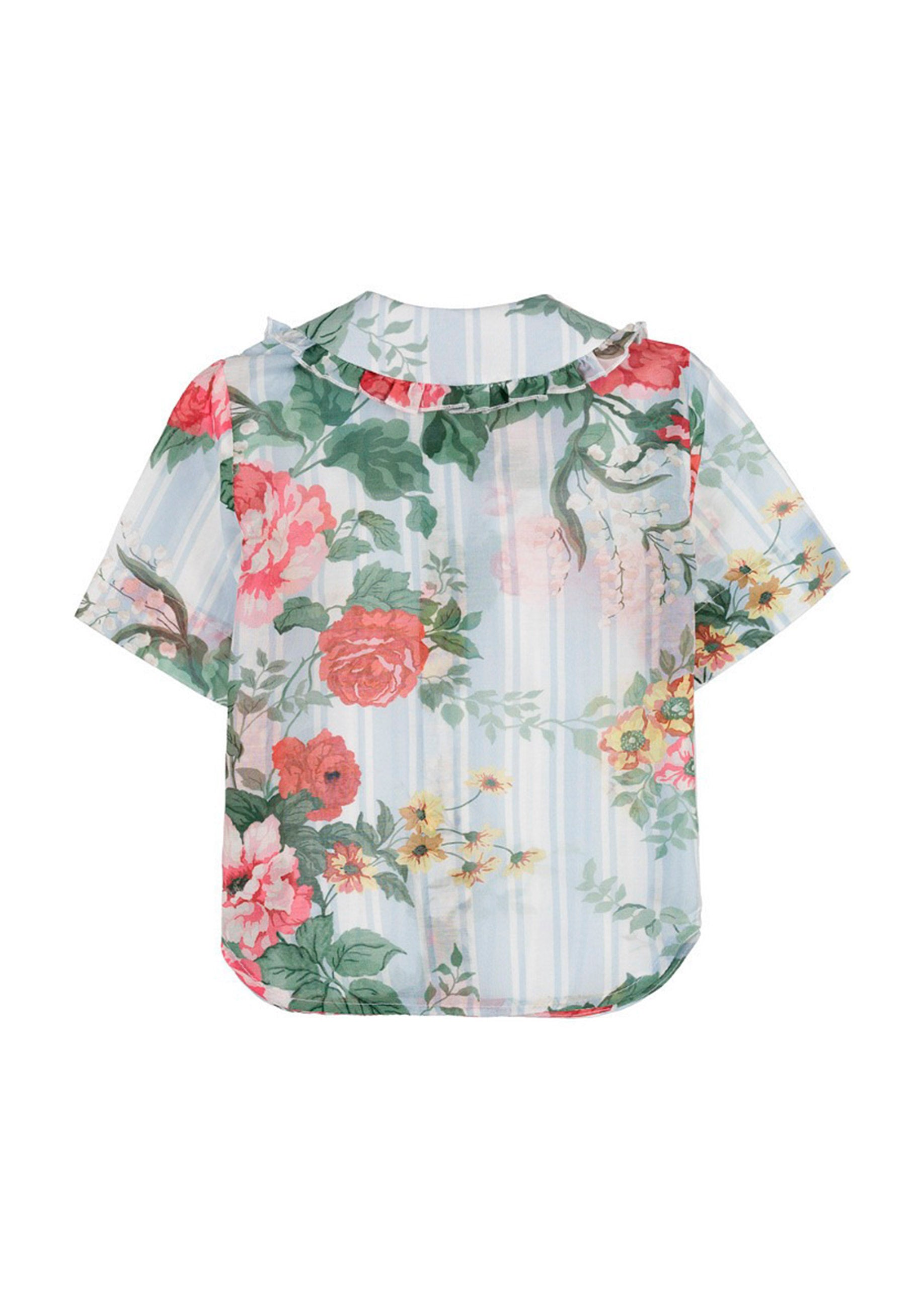Vivetta Kids Blue Floral Print Shirt for Girls