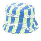 Moschino Kids Cappello a Righe Verde e Blu All-Over per Bambini