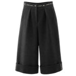 Elisabetta Franchi La Mia Bambina Pantalone Nero con Dettaglo Fascia Logo a Contrasto per Bambine