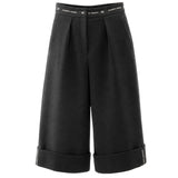 Elisabetta Franchi La Mia Bambina Pantalone Nero con Dettaglo Fascia Logo a Contrasto per Bambine