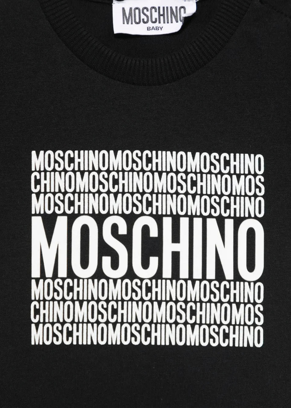 Moschino Kids T-shirt Nera con Logo per Neonati