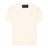 MSGM Kids T-Shirt Crema con Logo Lettering Nero per Bambine