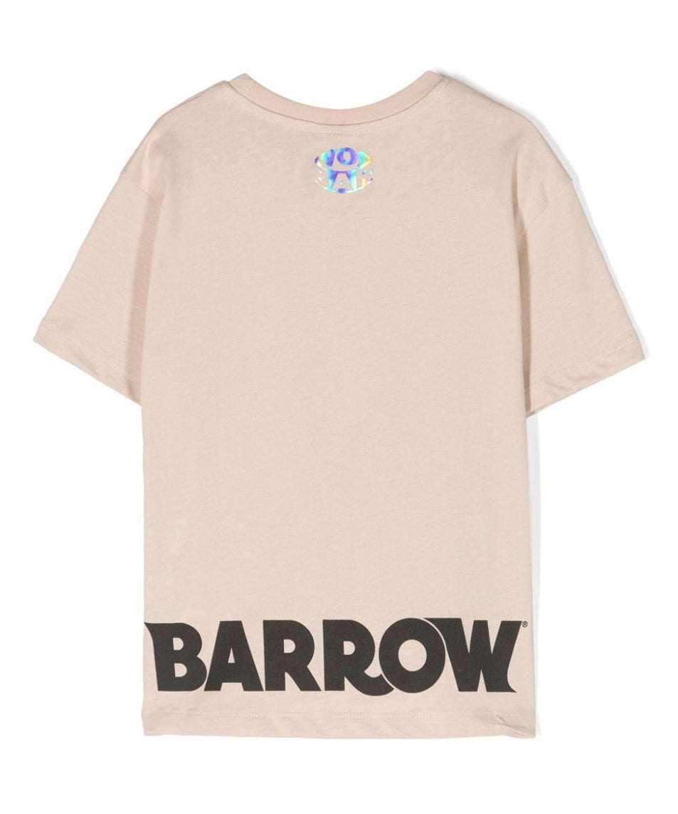 Barrow Kids T-shirt Sabbia con Stampa Logo per Bambini