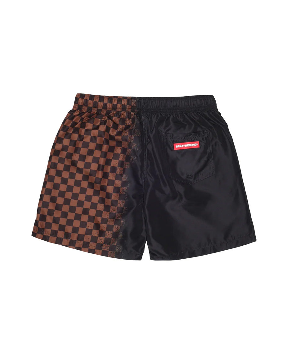 Sprayground Kids Costume Nero e Marrone a Quadri con Logo per Bambini