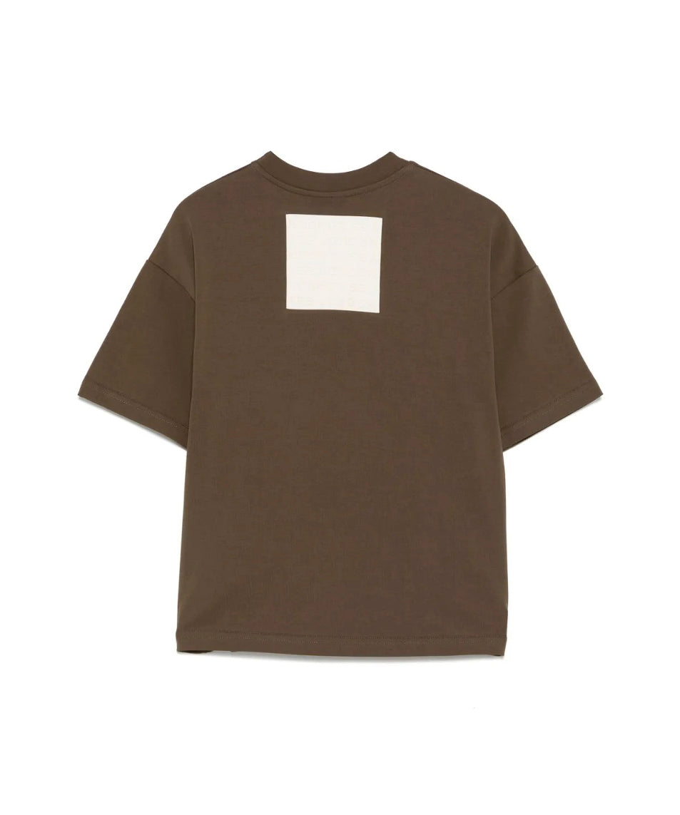 Yes London T-shirt Marrone con Logo per Bambini