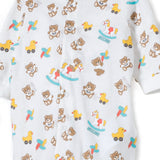 Moschino Kids Tutina Bianca con Stampa Grafica Teddy Bear All-over