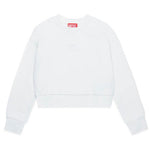 Diesel Kids Felpa Girocollo Bianca con Logo Oval D per Bambine