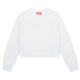 Diesel Kids Felpa Girocollo Bianca con Logo Oval D per Bambine