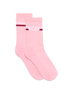 Gcds Kids Calzini Rosa con Logo a Striscie per Bambine