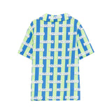 Moschino Kids Completo Camicia+Bermuda Verde/Blu per Bambini
