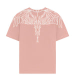 Marcelo Burlon County Of Milan Kids -Shirt Rosa con Motivo Ali a Contrasto per Bambine