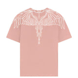 Marcelo Burlon County Of Milan Kids -Shirt Rosa con Motivo Ali a Contrasto per Bambine