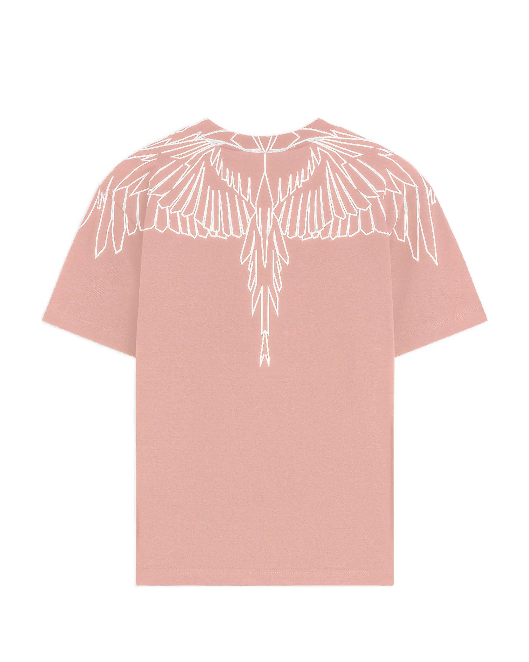 Marcelo Burlon County Of Milan Kids -Shirt Rosa con Motivo Ali a Contrasto per Bambine