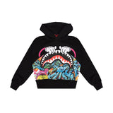 Spryground Kids Felpa con Cappuccio Nera con Stampa per Bambini