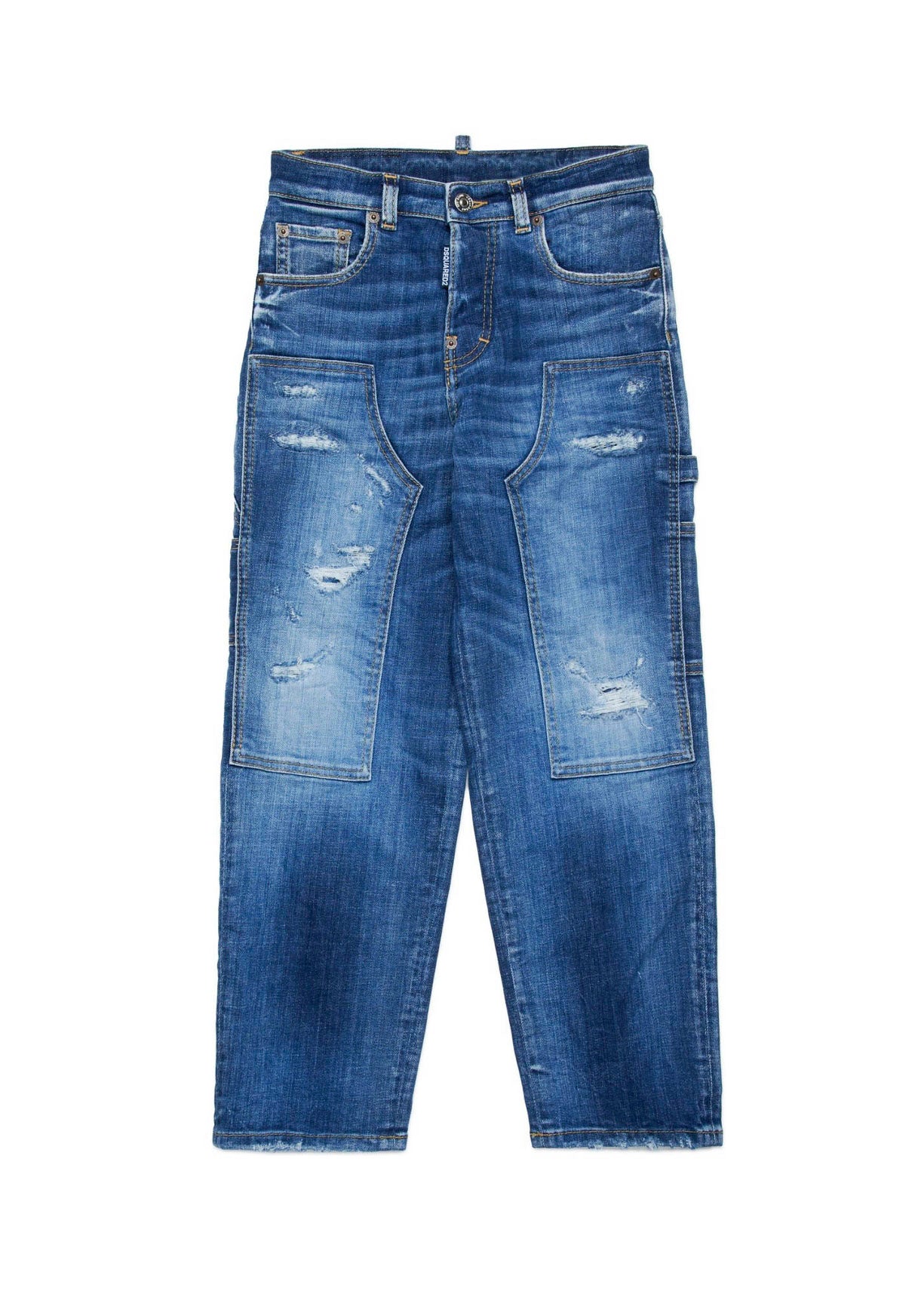 Dsquared2 Kids Jeans Denim Blu Carpenter per Bambini