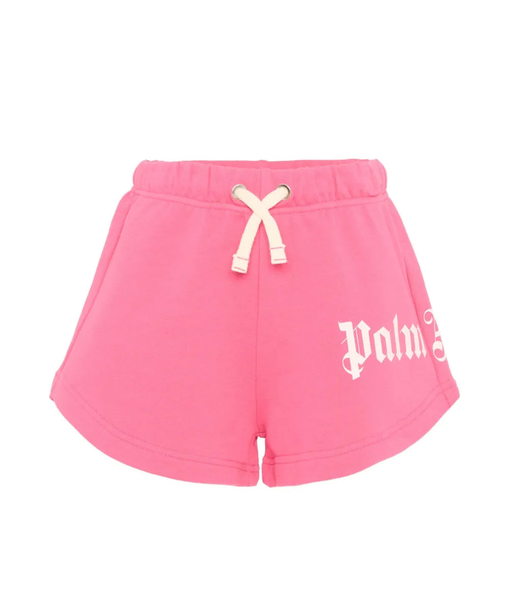 Palm Angels Kids Short Fucsia con Logo per Bambine