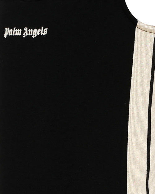 Palm Angels Kids Abito Nero con Bande Laterali per Bambina