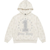 Art Super Money Kids Felpa con Cappuccio Bianco Fantasia Stelle e Strass per Bambini