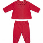 Elisabetta Franchi La Mia Bambina Completo Rosso con Ricamo Logo per Neonate