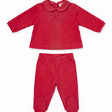 Elisabetta Franchi La Mia Bambina Completo Rosso con Ricamo Logo per Neonate
