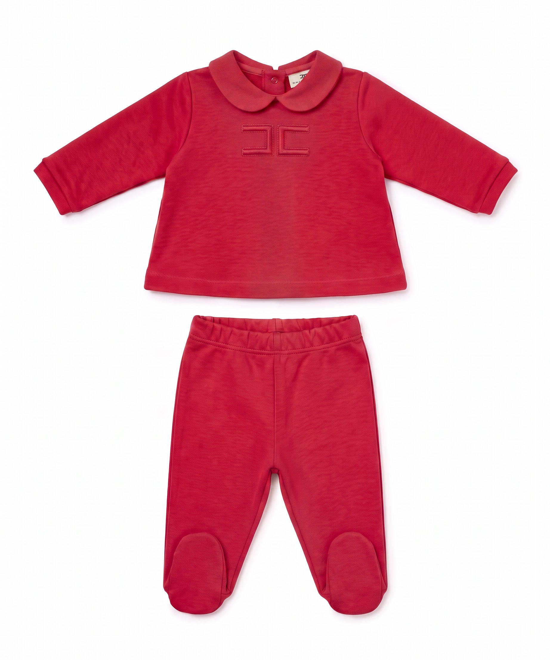 Elisabetta Franchi La Mia Bambina Completo Rosso con Ricamo Logo per Neonate