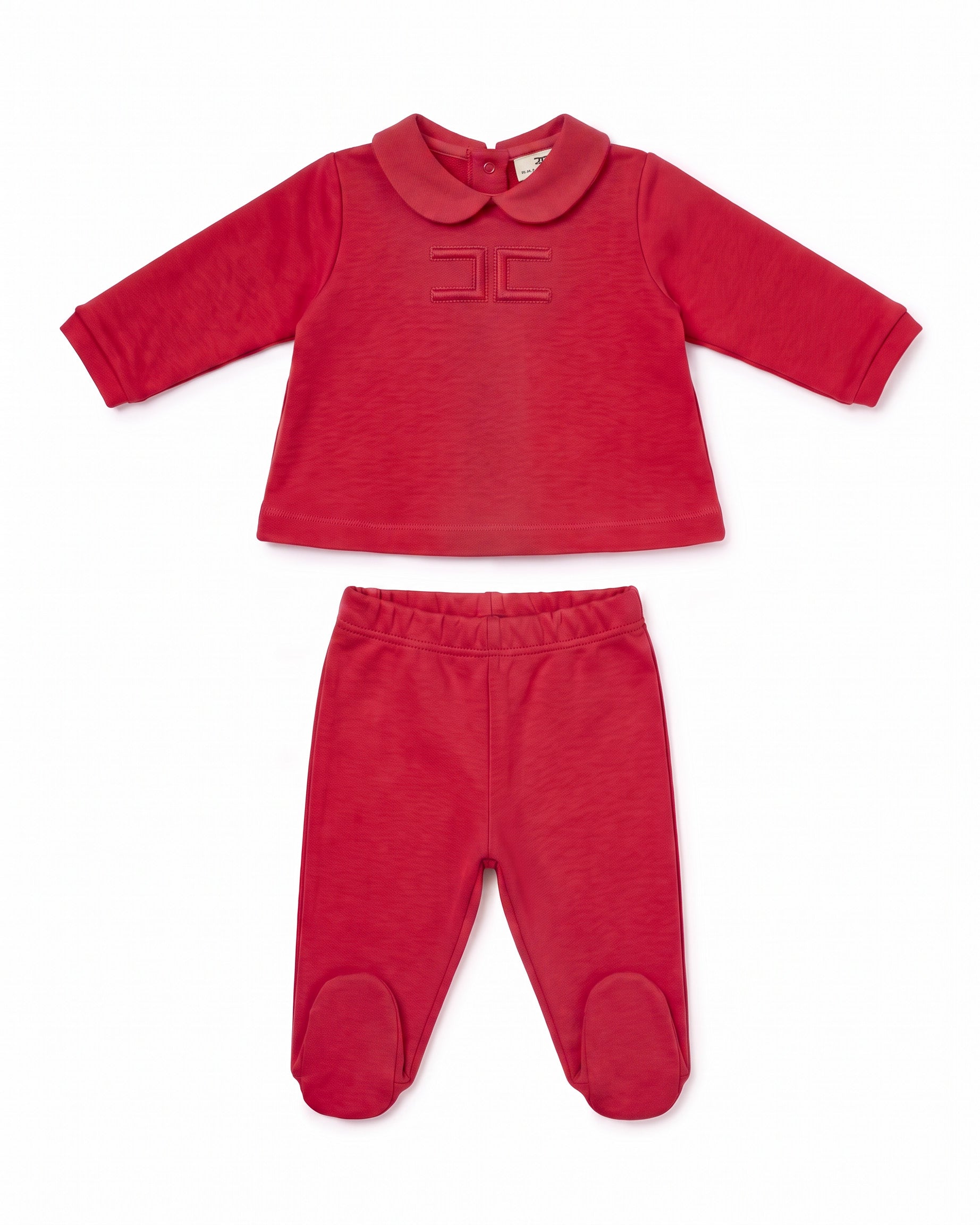 Elisabetta Franchi La Mia Bambina Completo Rosso con Ricamo Logo per Neonate