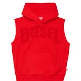 Diesel Kids Felpa Rosso Giromanica con Cappuccio per Bambini