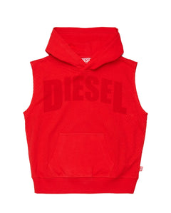Diesel Kids Felpa Rosso Giromanica con Cappuccio per Bambini