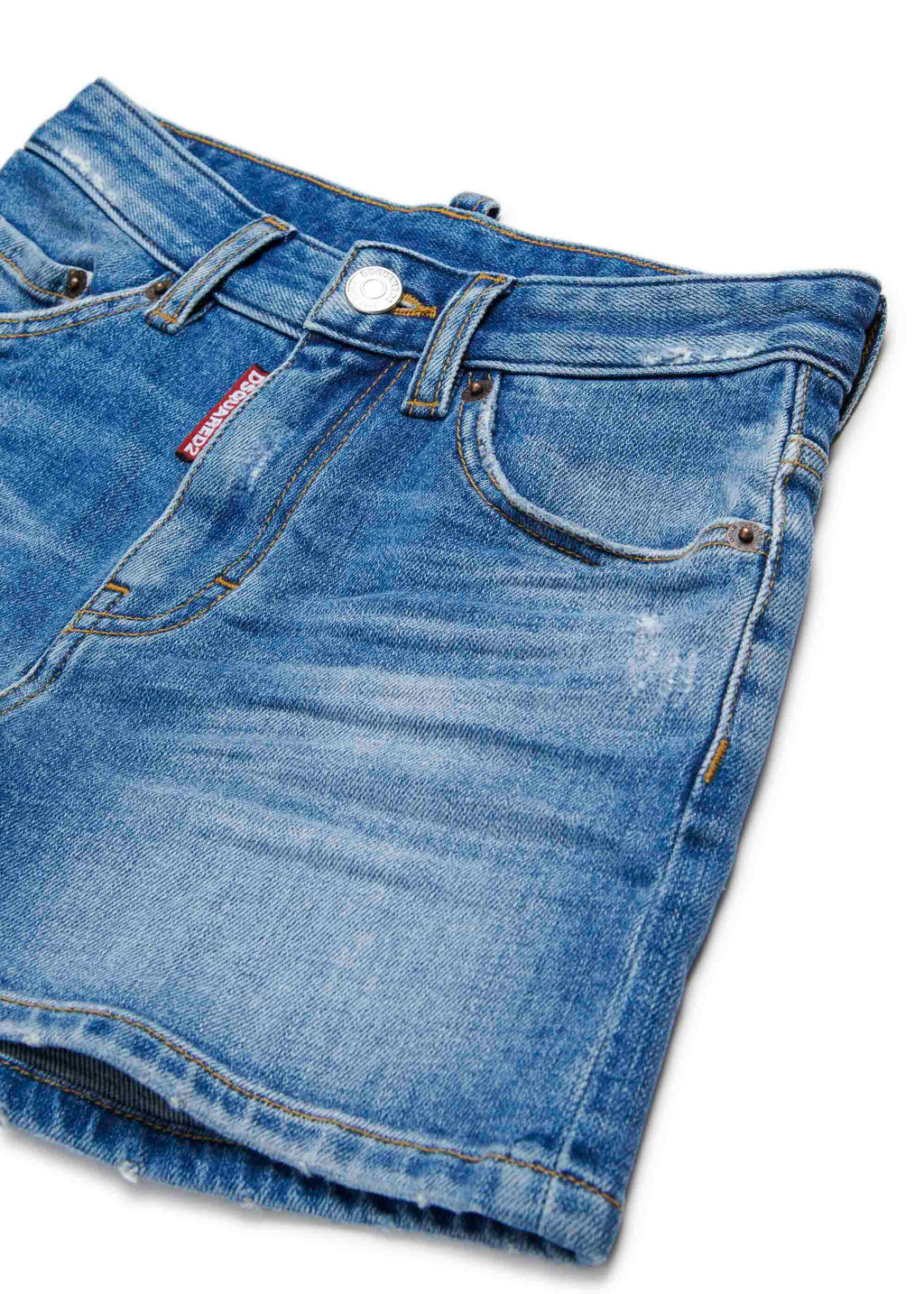 Dsquared2 Kids Short in Denim Blu per Bambine