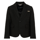 John Richmond Kids Giacca Nero con Targhetta Logo per Bambini