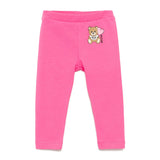 Moschino Kids Leggings Fucsia con Teddy per Neonate