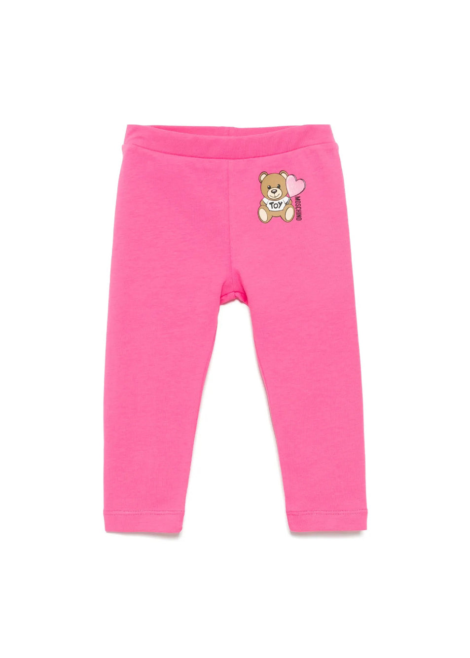 Moschino Kids Leggings Fucsia con Teddy per Neonate