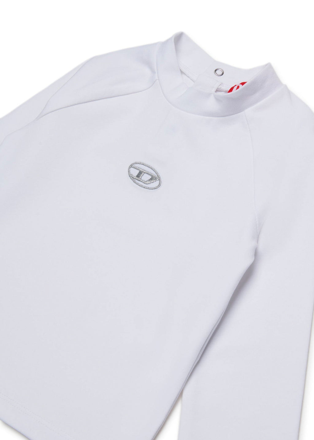 Diesel Kids T-shirt Bianca con Oval D per Neonate (dettaglio)