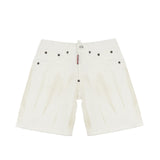Dsquared2 Kids Bermuda Bianco con Stampa Logo sul Retro per Bambini