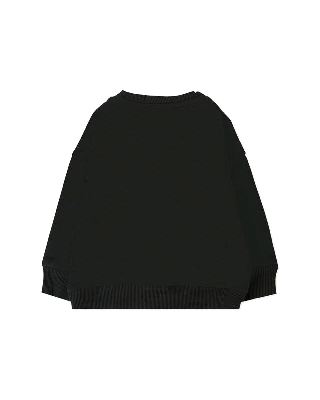 Moschino Kids Felpa Girocollo Nera con Logo per Neonati