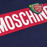 Moschino Kids Felpa Blu con Cappuccio con Logo per Bambini (dettaglio)