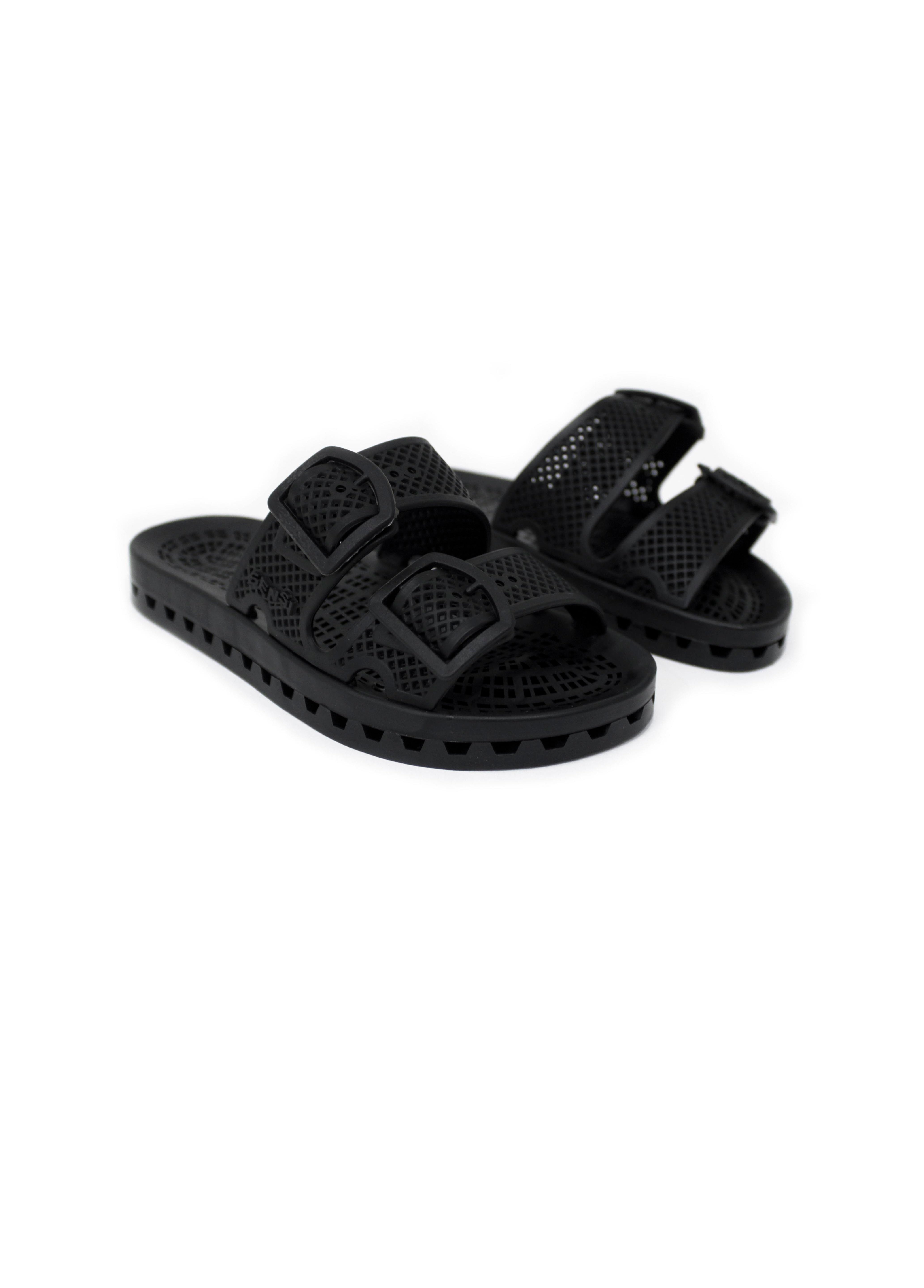 Sensi Kids Urban Sandalo Nero Doppia Fascia per Bambini (fronte)