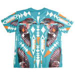 Marcelo Burlon County of Milan Kids T-Shirt Petrolio con Stampa per Bambini
